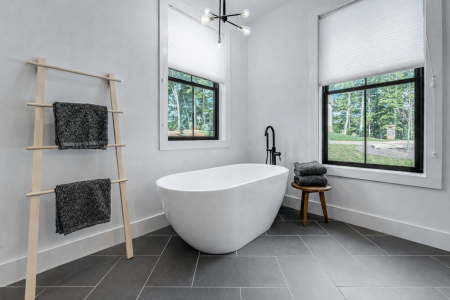 Bathroom 1 ensuite with freestanding tub.